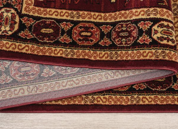 ΧΑΛΙ PERSIA 6057 BURGUNDY ΜΕ ΚΡΟΣΣΙ - SET067(2x140,1x200)  NewPlan