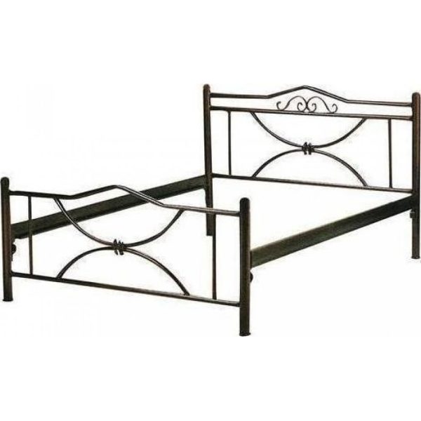 Κρεβάτι "Μαργαρίτα" μεταλλικό διπλό σε χρώμα μαύρο 140x190
