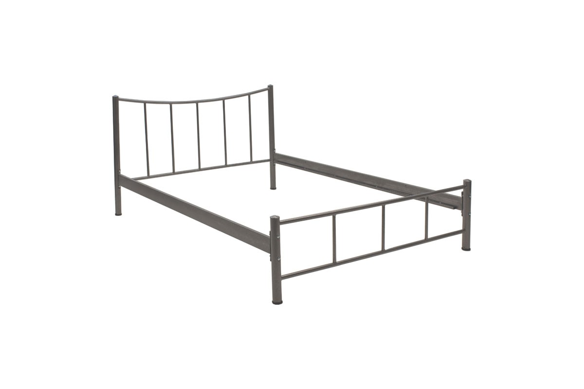 Κρεβάτι "REST"  διπλό από μέταλλο σφυρήλατο σε γκρι χρώμα 150x200