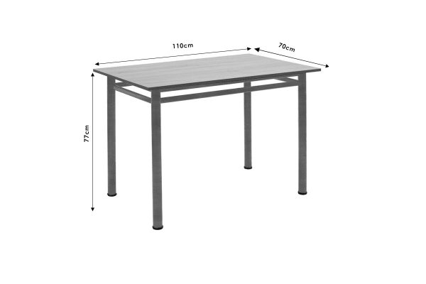 Τραπέζι "DINNER" σε δρυς/εκρού χρώμα 110x70x77