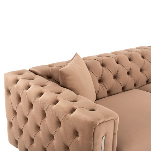 ΣΕΤ ΣΑΛΟΝΙ MOBAR τ.CHESTERFIELD HM11935.03 ΜΠΕΖ ΒΕΛΟΥΔΟ-ΜΕΤΑΛ.ΠΟΔΙΑ τ.CHESTERFIELD