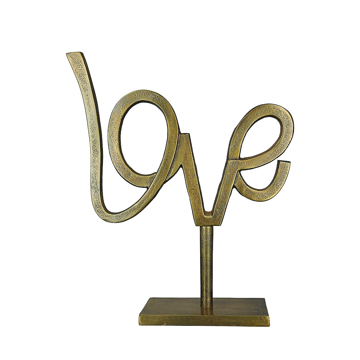 Διακοσμητικό 'Love' Σε Βάση Αντικέ Χρυσό Αλουμίνιο 7.5x30x37cm