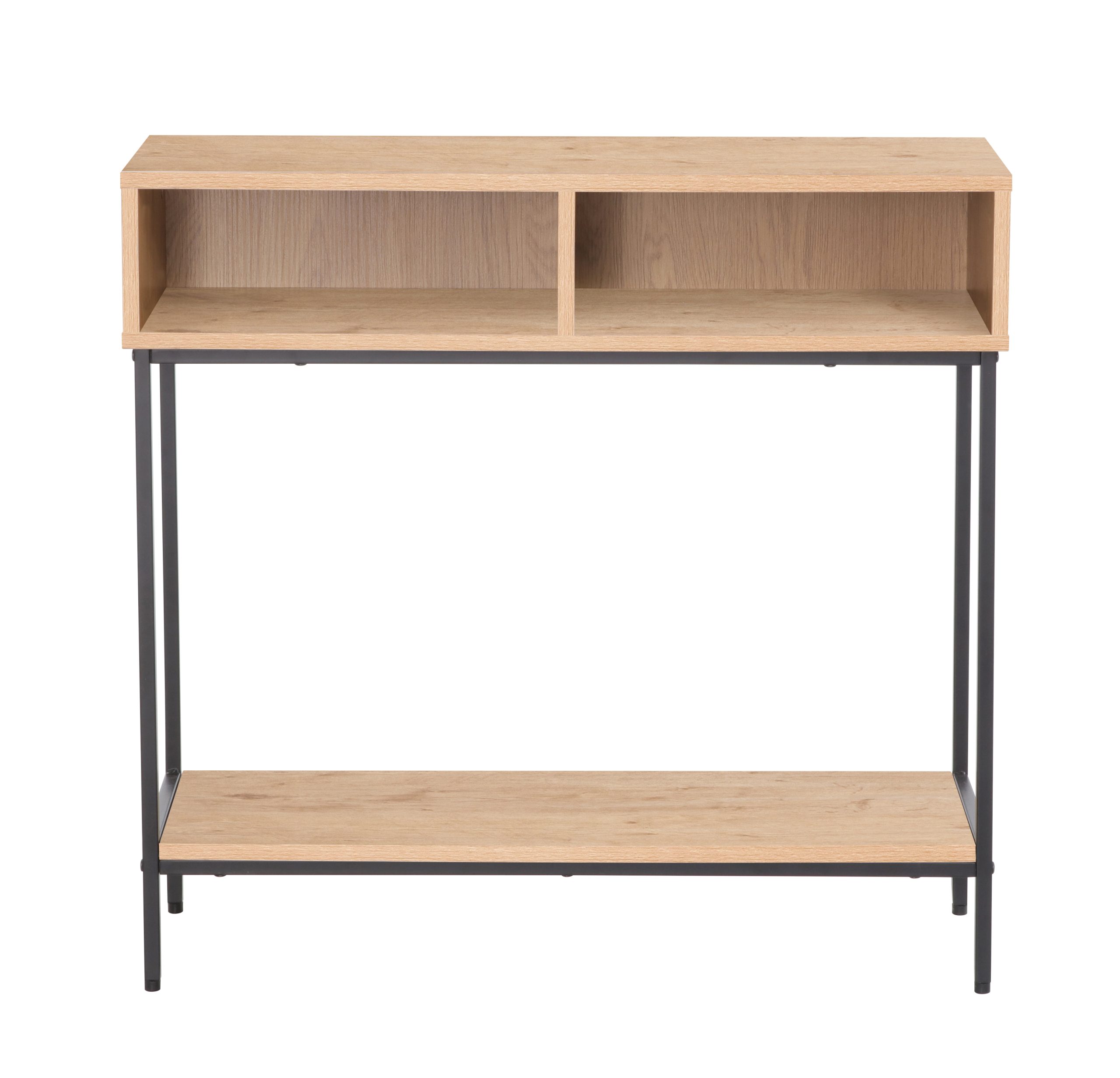 Κονσόλα "Iso" με 2 ράφια sonoma-μαυρο 80x28x76,5εκ