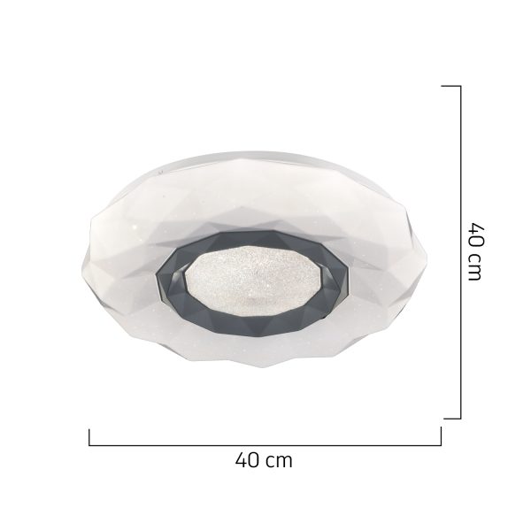 Φωτιστικό Οροφής LED LIBRA Λευκό Μέταλλο/Γυαλί 40x40cm
