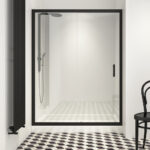 Orabella Energy Black 130 cm - Καμπίνα αντιστρέψιμη, ευθύγραμμη με σταθερό πλαϊνό 70 cm