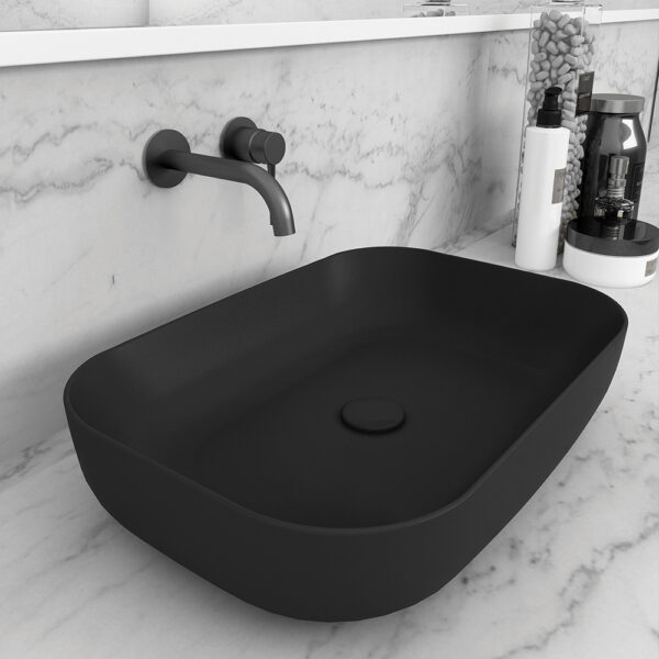 Olympia Metamorfosis 42600 Black matt - Νιπτήρας Επικαθήμενος χωρίς βαλβίδα