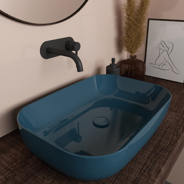 Olympia Metamorfosis 42600 Blu petrolio - Νιπτήρας Επικαθήμενος χωρίς βαλβίδα