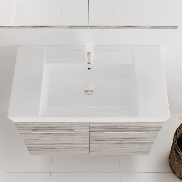 Orabella Vanity 80 - Κρεμαστό Έπιπλο Μπάνιου με πορσελάνινο νιπτήρα Ege και καθρέπτη ντουλάπι