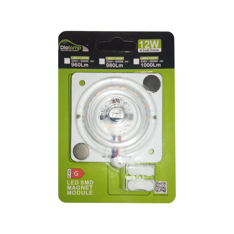 ^ LED SMD MAGNET MODULE 12W 230V AC 980LM 160° 4000K Ra80