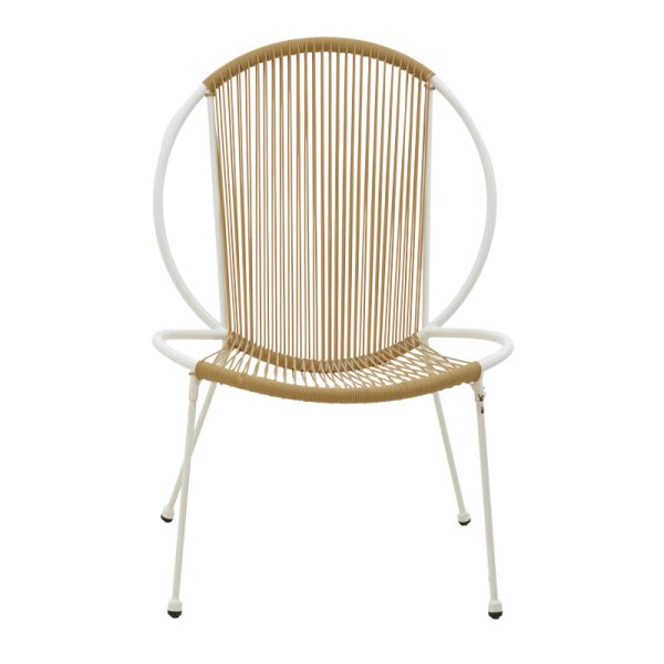 Καρέκλα κήπου Dapper pakoworld λευκό μέταλλο-pe φυσικό 64.5x74.5x76εκ