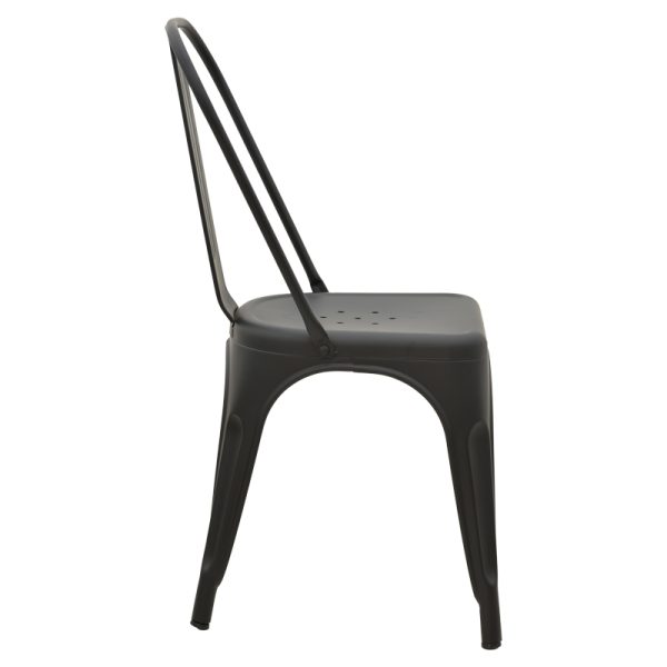 Καρέκλα Utopia pakoworld μέταλλο μαύρο ματ 44x44x85εκ