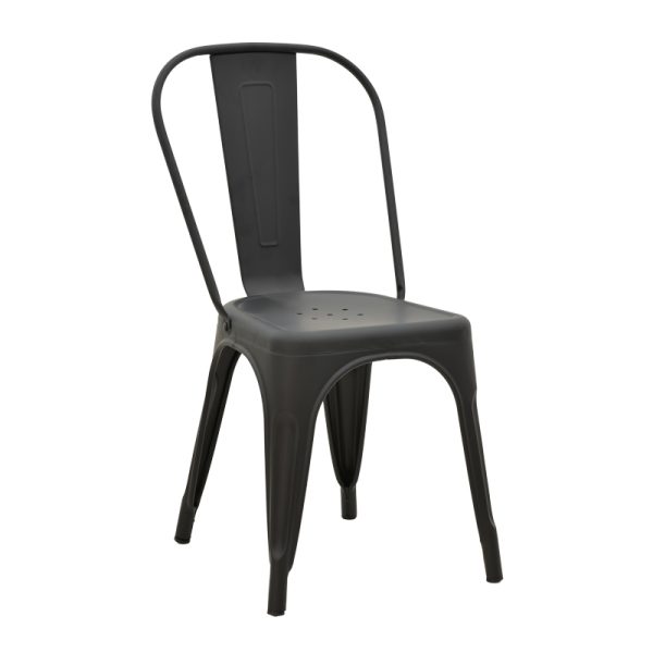 Καρέκλα Utopia pakoworld μέταλλο μαύρο ματ 44x44x85εκ
