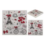 Χαρτοπετσέτες 'Paris' Τρίφυλλες Λευκό 33x33cm Σετ 20Τμχ