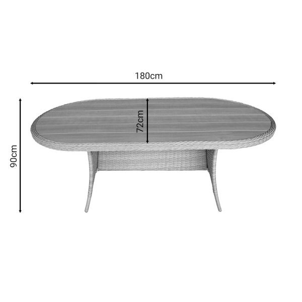 Τραπέζι Keir pakoworld rattan-αλουμίνιο καφέ 180x90x72εκ
