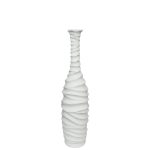 FIBERGLASS ΒΑΖΟ ΛΕΥΚΟ ANTIKΕ / ΚΥΜΑΤΙΣΤΟ - Φ20x86cm 1/KIB