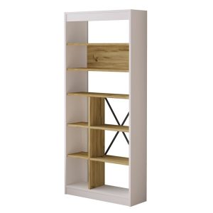 Βιβλιοθήκη "VIANA" σε χρώμα felt/λευκό 76x25x170