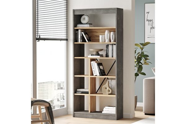 Βιβλιοθήκη "VIANA" σε χρώμα felt/γκρι 76x25x170