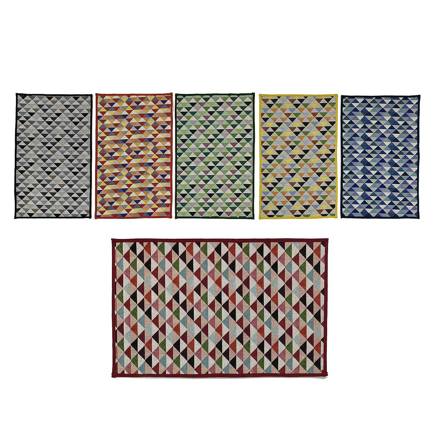 Χαλί Gobelin Γεωμετρικά Σχήματα Πολύχρωμο 70% Polyester/30% Βαμβάκι 50x80cm Σε 6 Σχέδια