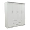 Ντουλάπα ρούχων τετράφυλλη Olympus pakoworld λευκό 159x57x183εκ