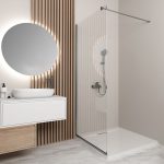 Orabella Serena Gun metal  H185 60 cm - Καμπίνα ελεύθερης τοποθέτησης με βραχίονα στήριξης τοίχου