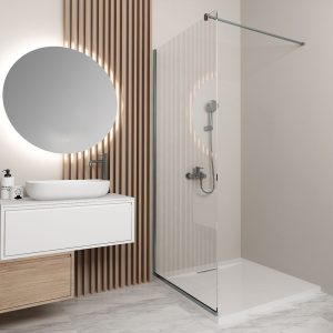 Orabella Serena Gun metal  H185 80 cm - Καμπίνα ελεύθερης τοποθέτησης με βραχίονα στήριξης τοίχου