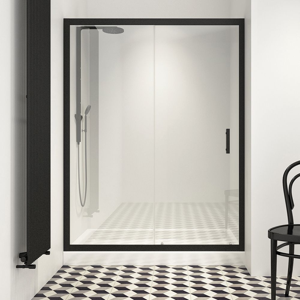Orabella Energy Easy Fix Black matt H200 120 cm - Καμπίνα αντιστρέψιμη, ευθύγραμμη