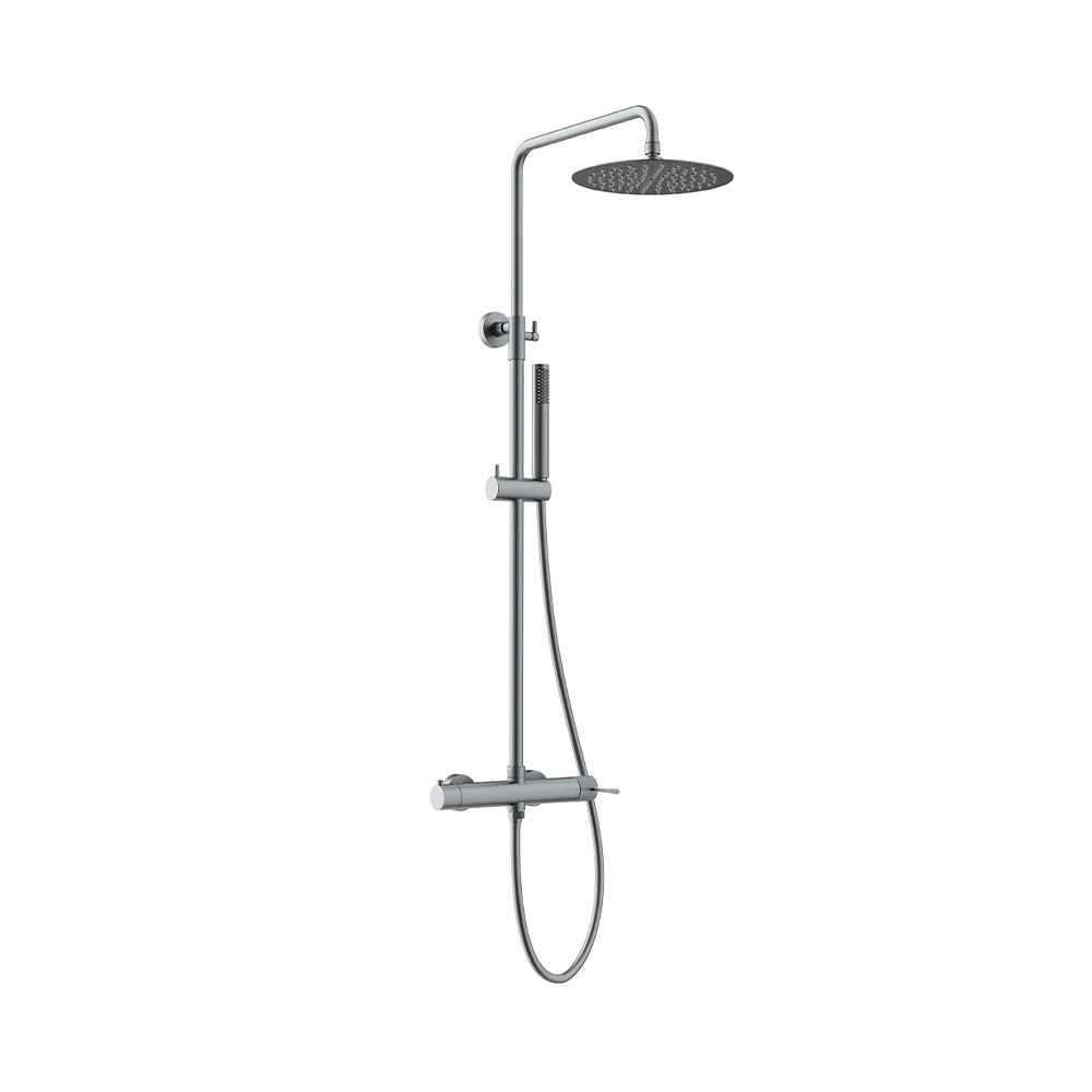 Orabella Terra Gun Metal Light - Στήλη ντουζ με στρόγγυλη κεφαλή Φ250