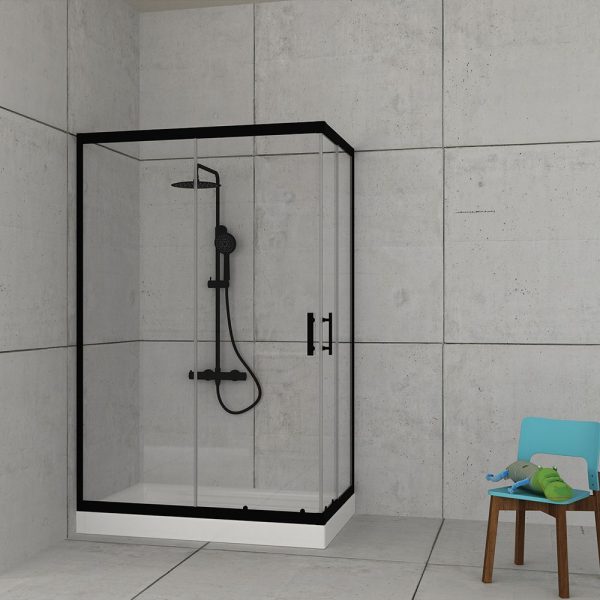 Orabella Stardust Easy Fix H200 Black matt 70X80 - Καμπίνα αντιστρέψιμη, ασύμμετρη