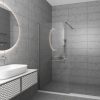 Orabella Serena Brushed nickel  H200 90 cm - Καμπίνα ελεύθερης τοποθέτησης με βραχίονα στήριξης τοίχου