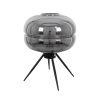 GloboStar® JAVAN 00738 Μοντέρνο Επιτραπέζιο Φωτιστικό Πορτατίφ Λαμπατέρ Μονόφωτο Φιμέ Νίκελ Γυάλινο Μαύρο Μεταλλικό Φ30 x Υ19cm