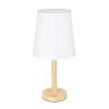 GloboStar® NAPHIE 01208 Κλασικό Επιτραπέζιο Φωτιστικό Πορτατίφ Μονόφωτο 1 x E27 Ξύλινο με Λευκό Καπέλο Φ21 x Υ42cm