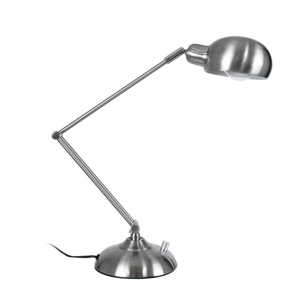 GloboStar® OFFICE CHROME 01393 Μοντέρνο Επιτραπέζιο Φωτιστικό Πορτατίφ Μονόφωτο 1 x E27 Χρώμιο Νίκελ Μεταλλικό Φ14 x Υ80cm