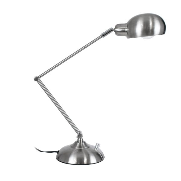 GloboStar® OFFICE CHROME 01393 Μοντέρνο Επιτραπέζιο Φωτιστικό Πορτατίφ Μονόφωτο 1 x E27 Χρώμιο Νίκελ Μεταλλικό Φ14 x Υ80cm