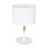GloboStar® BRONX 01520 Μοντέρνο Επιτραπέζιο Φωτιστικό Πορτατίφ Μονόφωτο 1 x E27 Λευκό Μεταλλικό με Καπέλο Φ25xY40cm