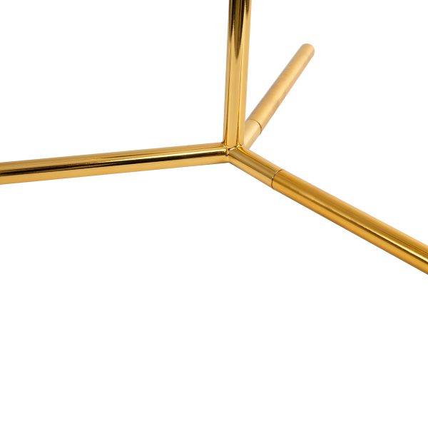 GloboStar® ELFIS GOLD 01551 Μοντέρνο Επιτραπέζιο Φωτιστικό Πορτατίφ Μονόφωτο 1 x E27 Χρυσό Μεταλλικό με Λευκό Γυαλί Μπάλα Φ15 x Υ53cm