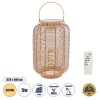 GloboStar® GRAMBIAN 02304 Boho Αυτόνομο Ηλιακό Κρεμαστό/Επιτραπέζιο Φωτιστικό Φαναράκι LED SMD 5W 200lm - Φ30 x Υ48cm - με Ενσωματωμένη Μπαταρία 600mAh - Φωτοβολταϊκό Πάνελ και Αισθητήρα Ημέρας-Νύχτας με Ασύρματο Χειριστήριο IR Μπεζ Μπαμπού Αδιάβροχο IP65 Θερμό Λευκό 3000K