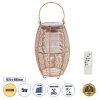GloboStar® HESPELER 02305 Boho Αυτόνομο Ηλιακό Κρεμαστό/Επιτραπέζιο Φωτιστικό Φαναράκι LED SMD 5W 200lm - Φ25 x Υ45cm - με Ενσωματωμένη Μπαταρία 600mAh - Φωτοβολταϊκό Πάνελ και Αισθητήρα Ημέρας-Νύχτας με Ασύρματο Χειριστήριο IR Μπεζ Μπαμπού Αδιάβροχο IP65 Θερμό Λευκό 3000K
