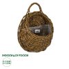 GloboStar® Artificial Garden SXOINOUSA 20475 Επιτοίχιο Ρατάν Πλεκτό Κασπώ Γλάστρα - Flower Pot Καφέ Φ26cm x Υ20cm