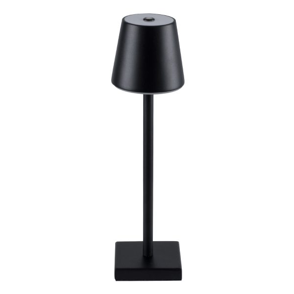 GloboStar® NEGA 60473 Μοντέρνο Επιτραπέζιο Φωτιστικό Πορτατίφ LED 2.2W 154lm 360° DC 5V Επαναφορτιζόμενο με Μπαταρία Li-ion 4000mAh - Διακόπτη Αφής - Θερμό Λευκό 2700K - Dimmable - D10 x H39cm - Μαύρο - 2 Years Warranty