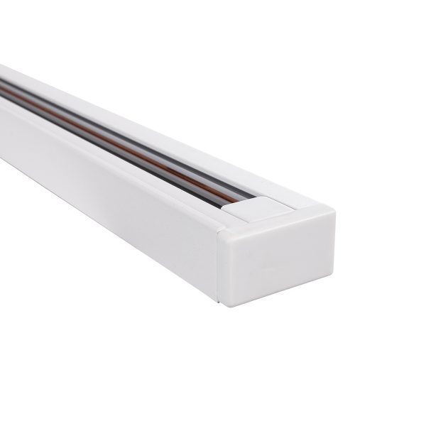 GloboStar® 2L-EUROTRACK 60985-3Μ Μονοφασική Ράγα 2 Καλωδίων για Σποτ Ράγας LED AC 220-240V IP20 Μ300 x Π3.4 x Υ2cm - EUROTRACK® System 1L+1N - Αλουμίνιο - Λευκό - 3 Μέτρα - 5 Χρόνια Εγγύηση