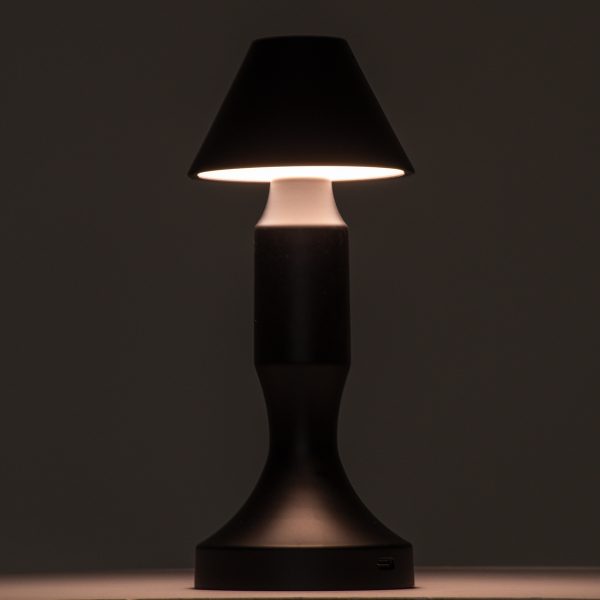 GloboStar® LUNNA 76478 Μοντέρνο Επιτραπέζιο Φωτιστικό Πορτατίφ LED 1.5W 105lm 120° DC 5V Επαναφορτιζόμενο με Μπαταρία Li-ion 1800mAh - Διακόπτη Αφής με 3 Εναλλαγές Φωτισμού CCT Θερμό - Φυσικό - Ψυχρό 1500K - 4500K - 6000K Dimmable - D9 x 23cm - Ασημί