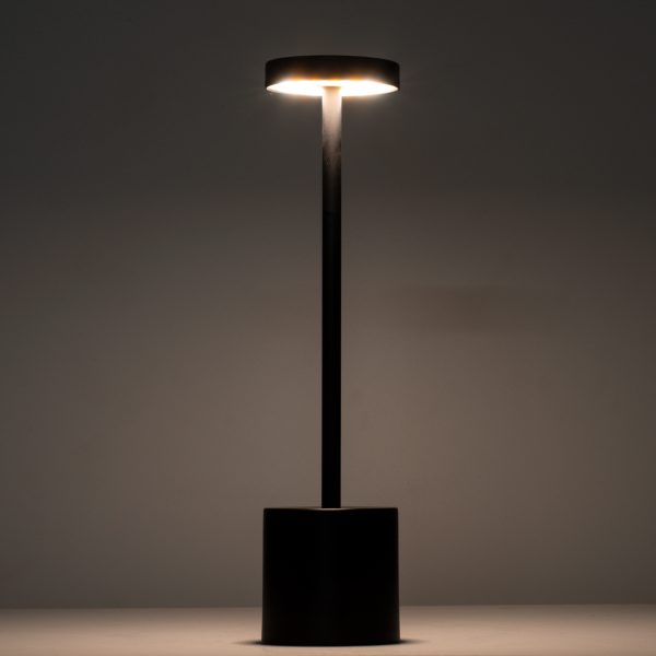 GloboStar® JOJO 76521 Μοντέρνο Επιτραπέζιο Φωτιστικό Πορτατίφ LED 1.5W 105lm 120° DC 5V Επαναφορτιζόμενο με Μπαταρία Li-ion 1800mAh - Διακόπτη Αφής με 3 Εναλλαγές Φωτισμού CCT Θερμό - Φυσικό - Ψυχρό 1500K - 4500K - 6000K Dimmable - D8 x H34cm - Ασημί