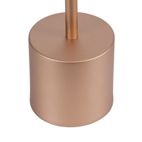 GloboStar® JOJO 76522 Μοντέρνο Επιτραπέζιο Φωτιστικό Πορτατίφ LED 1.5W 105lm 120° DC 5V Επαναφορτιζόμενο με Μπαταρία Li-ion 1800mAh - Διακόπτη Αφής με 3 Εναλλαγές Φωτισμού CCT Θερμό - Φυσικό - Ψυχρό 1500K - 4500K - 6000K Dimmable - D8 x H34cm - Χάλκινο