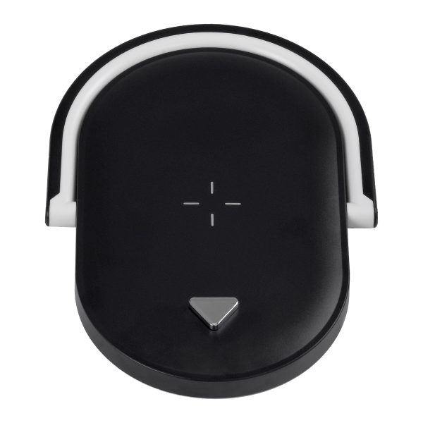 GloboStar® ECLIPSE 76558 Μοντέρνο Επιτραπέζιο Φωτιστικό Πορτατίφ LED 15W 1200lm 180° AC 230V - με Ασύρματη Φόρτιση - Wireless Charger - Διακόπτη Αφής με 3 Εντάσεις Φωτισμού Φυσικό Λευκό 4500K Dimmable - Μ17 x Π13 x Υ10 - Μαύρο