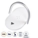 GloboStar® ECLIPSE 76559 Μοντέρνο Επιτραπέζιο Φωτιστικό Πορτατίφ LED 15W 1200lm 180° AC 230V - με Ασύρματη Φόρτιση - Wireless Charger - Διακόπτη Αφής με 3 Εντάσεις Φωτισμού Φυσικό Λευκό 4500K Dimmable - Μ17 x Π13 x Υ10 - Λευκό