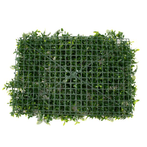 GloboStar® 78407 Artificial - Συνθετικό Τεχνητό Διακοσμητικό Πάνελ Φυλλωσιάς - Κάθετος Κήπος Ίληξ - Νάνος Φτέρη - Κοράλι - Κουφέα Πράσινο Μ60 x Υ40 x Π10cm