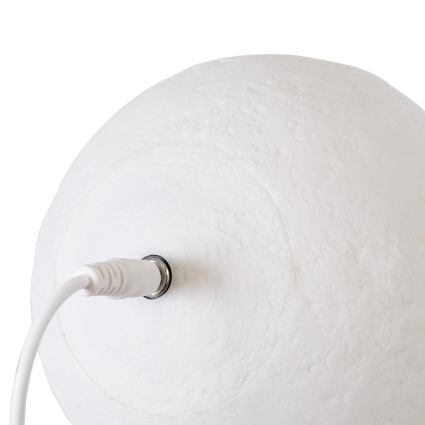 GloboStar® MOON 79606 Μοντέρνο Επιτραπέζιο Φωτιστικό Πορτατίφ LED 2W 120lm 360° DC 5V - Εναλλαγή Φωτισμού μέσω Τηλεχειριστηρίου - Dimmable - RGBW - Φ12 x Υ15 - Λευκό