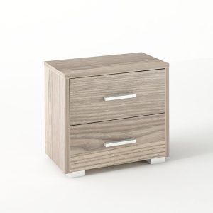 Κομοδίνο με 2 συρτάρια σε χρώμα σταχτί 50x34x48