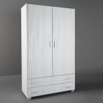 Ντουλάπα δίφυλλη σε χρώμα λευκό ρουστίκ 105x50x180