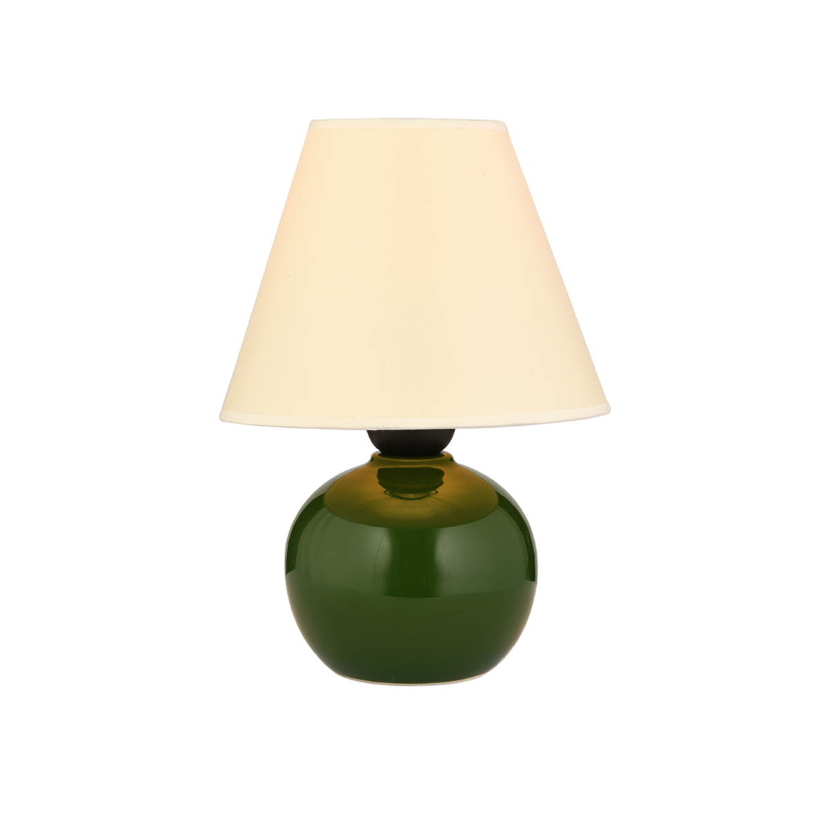 GLOBOSTAR® FANCY 202-0064 VINTAGE TABLE LIGHT 1 X E27 IP20 GREEN KERAMIC BASE WITH BEIGE COVER - L18 X W18 X H24CM